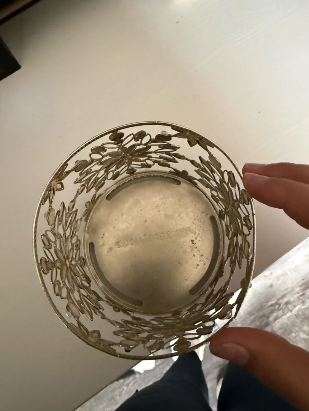 Bath & Body Works Silver Floral Filigree Votive Holder - Picture 2 of 2